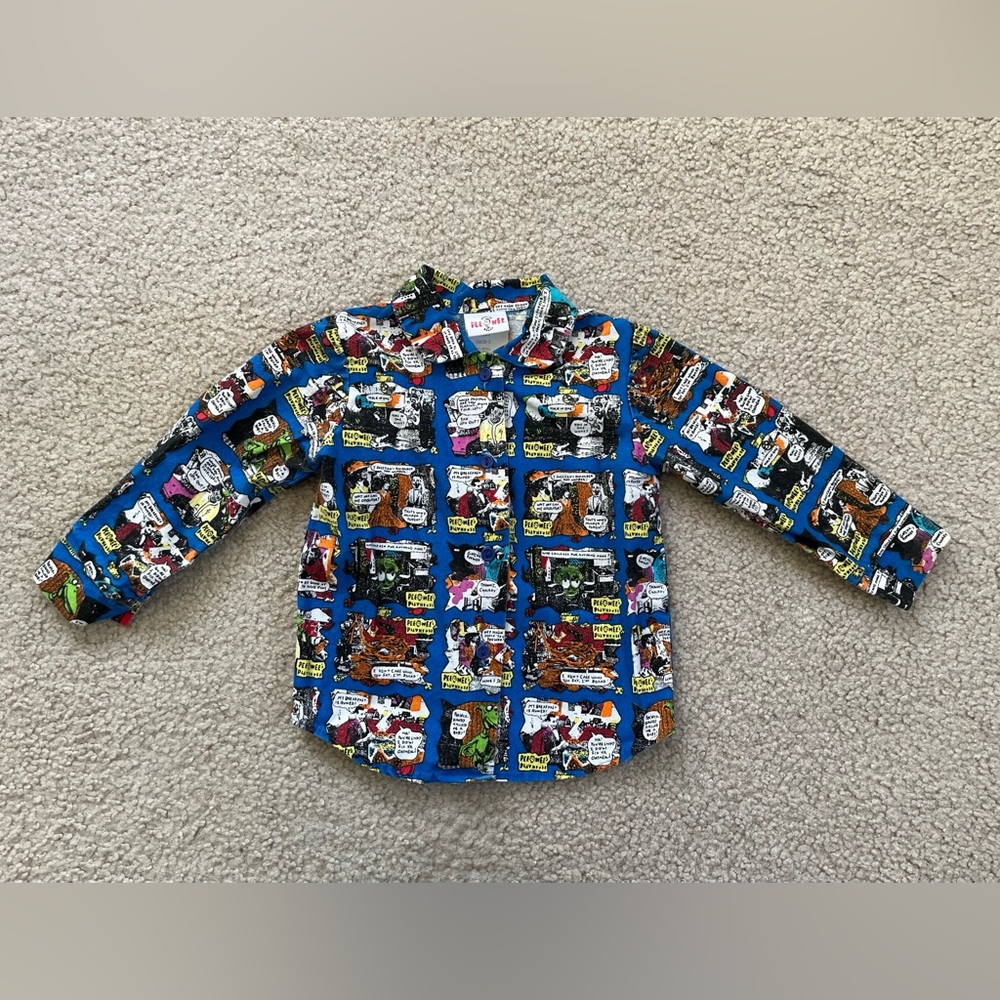 Vintage Pee-Wee Herman Button Up Comics Print Children’s Shirt